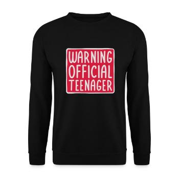 avertissement citation officielle d’adolescent - Sweat-shirt Unisexe - noir - Devant - Alina (178cm) & Michal (187cm)