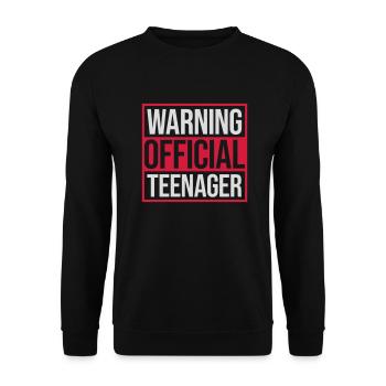 avertissement citation officielle d’adolescent - Sweat-shirt Unisexe - noir - Devant - Alina (178cm) & Michal (187cm)