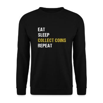 Numismatics Coin Collecting Gift - Unisex Sweatshirt - black - Front - Alina (178cm) & Michal (187cm)