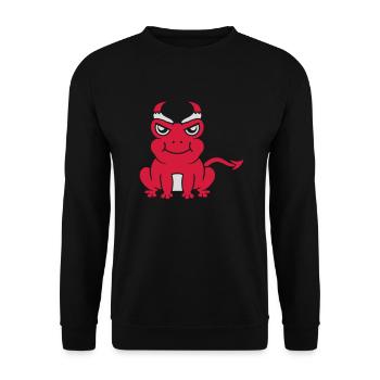 Demon Devil Horns Frog - Unisex Sweatshirt - black - Front - Alina (178cm) & Michal (187cm)