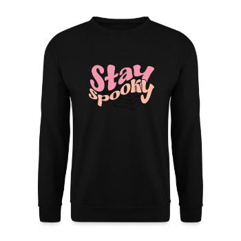 Halloween PNG PINK STAY SPOOKY WEB - Unisex Sweatshirt - black - Front - Alina (178cm) & Michal (187cm)