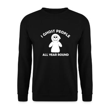Les gens fantômes toute l’année, n’ont pas besoin d’Halloween - Sweat-shirt Unisexe - noir - Devant - Alina (178cm) & Michal (187cm)