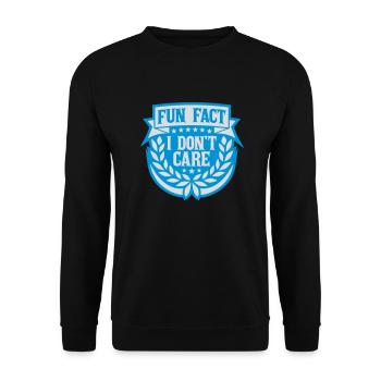 I don't care fact - Unisex Sweatshirt - black - Front - Alina (178cm) & Michal (187cm)