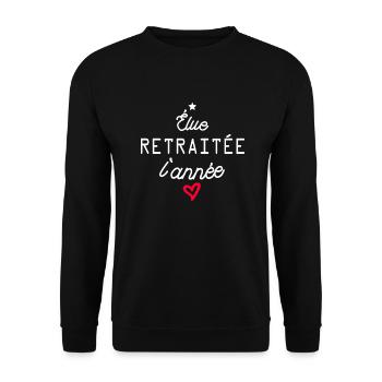 elue retraitée de l année / humour retraite - Sweat-shirt Unisexe - noir - Devant - Alina (178cm) & Michal (187cm)