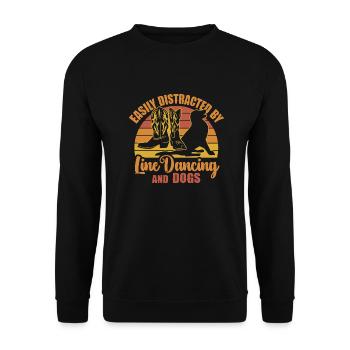 Line Dancing Cowboy Texas Line Dance Cadeau - Sweat-shirt Unisexe - noir - Devant - Alina (178cm) & Michal (187cm)