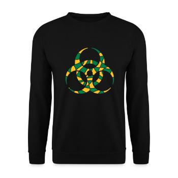 Symbol Biohazard Risse Design - Unisex Pullover - Schwarz - Vorne - Alina (178cm) & Michal (187cm)