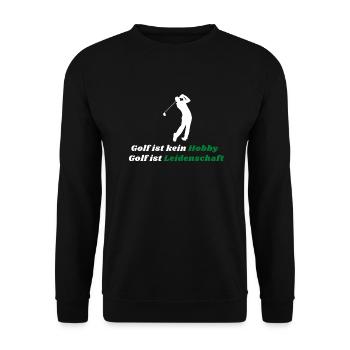 Golf Golfer Sport Outfit Geschenk - Unisex Pullover - Schwarz - Vorne - Alina (178cm) & Michal (187cm)