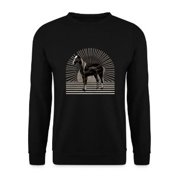 Pferd - Unisex Pullover - Schwarz - Vorne - Alina (178cm) & Michal (187cm)