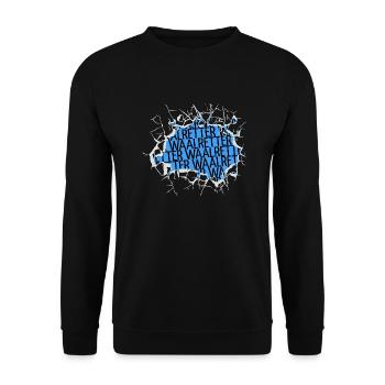 fischerei tierschutz tier angelrute kuh vegetarier - Unisex Pullover - Schwarz - Vorne - Alina (178cm) & Michal (187cm)