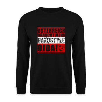 Österreich braucht mehr Hardstyle, oida! - Unisex Pullover - Schwarz - Vorne - Alina (178cm) & Michal (187cm)