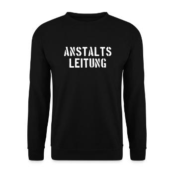 Anstaltsleitung - Alte Schrift - Anstalt - Leitung - Unisex Pullover - Schwarz - Vorne - Alina (178cm) & Michal (187cm)