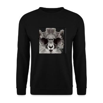 Squirrel Sunglasses Animal Cute Funny Cool 10 - Unisex Sweatshirt - black - Front - Alina (178cm) & Michal (187cm)