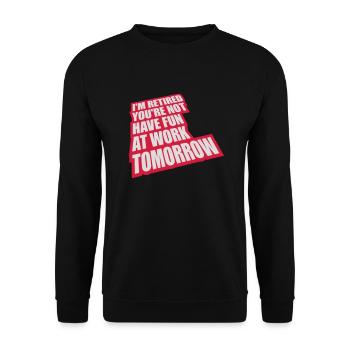 have fun at work - Unisex Pullover - Schwarz - Vorne - Alina (178cm) & Michal (187cm)