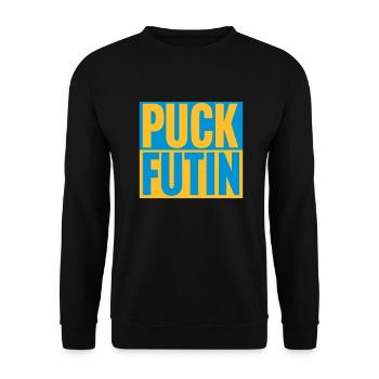 puck futin Logo Design - Unisex Pullover - Schwarz - Vorne - Alina (178cm) & Michal (187cm)