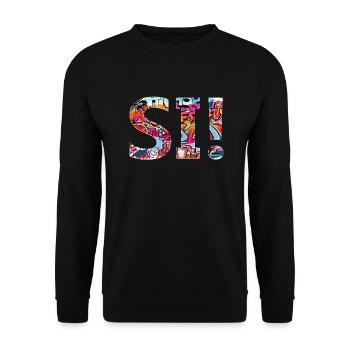 oui chante drôle pas de fille féminisme appliquer toujours - Sweat-shirt Unisexe - noir - Devant - Alina (178cm) & Michal (187cm)