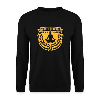 Inspirez expirez Yoga citation - Sweat-shirt Unisexe - noir - Devant - Alina (178cm) & Michal (187cm)