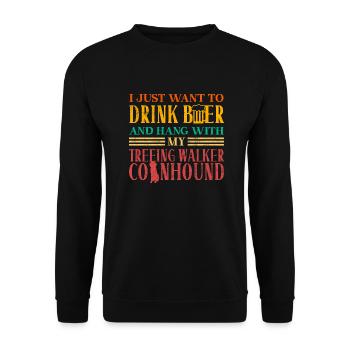 Treeing Walker Coonhound - Unisex Sweatshirt - black - Front - Alina (178cm) & Michal (187cm)