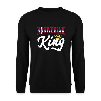 Norwegischer König Norwegen Norwegische Flagge - Unisex Pullover - Schwarz - Vorne - Alina (178cm) & Michal (187cm)