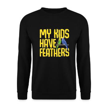 Budgerigar Parakeet Bird Pet Gift - Unisex Sweatshirt - black - Front - Alina (178cm) & Michal (187cm)