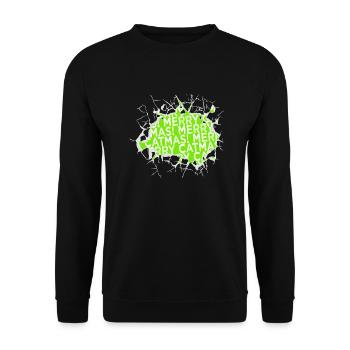 beach guenon animals cat humor house cat avogato - Unisex Sweatshirt - black - Front - Alina (178cm) & Michal (187cm)