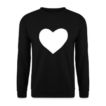 Herz Symbol Liebe süß Herzen rosa Zeichnung Vektor - Unisex Pullover - Schwarz - Vorne - Alina (178cm) & Michal (187cm)