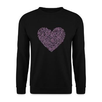Heart Symbol Love Sweet Hearts Pink Drawing 9 - Unisex Sweatshirt - black - Front - Alina (178cm) & Michal (187cm)