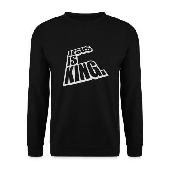 Citation de Jésus est roi - Sweat-shirt Unisexe - noir - Devant - Alina (178cm) & Michal (187cm)
