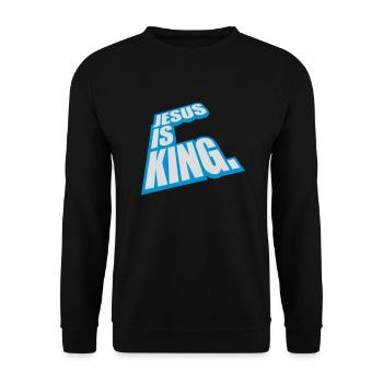 jesus is king quote - Unisex Sweatshirt - black - Front - Alina (178cm) & Michal (187cm)