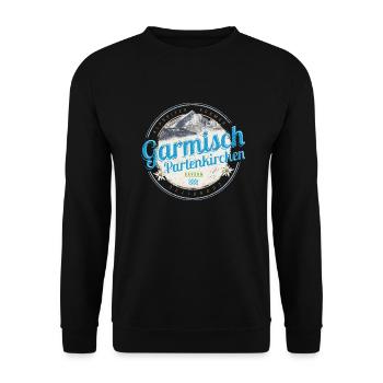 Garmisch Partenkirchen Bayern Alpen Deutschland - Unisex Pullover - Schwarz - Vorne - Alina (178cm) & Michal (187cm)