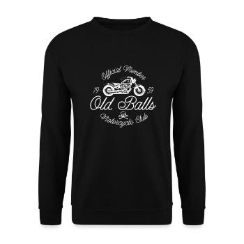 1959 Jahrgang Geburtstag Biker Motorrad Geschenk - Unisex Pullover - Schwarz - Vorne - Alina (178cm) & Michal (187cm)