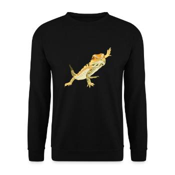 Bartagame Eidechse Reptil Herpetologe - Unisex Pullover - Schwarz - Vorne - Alina (178cm) & Michal (187cm)