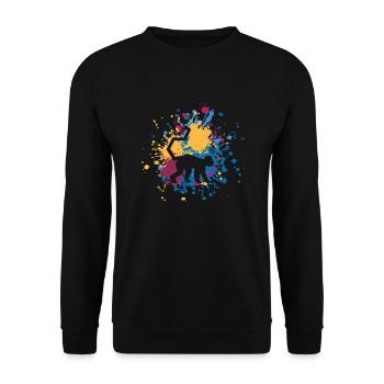 Monkey Color Splash - Unisex Sweatshirt - black - Front - Alina (178cm) & Michal (187cm)
