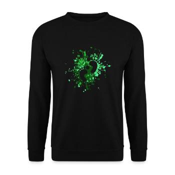 Baby Footprint Color Splash - Unisex Pullover - Schwarz - Vorne - Alina (178cm) & Michal (187cm)