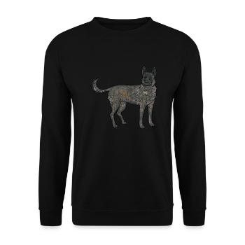 Holländischer Schäferhund Dutch Shepherd - Unisex Pullover - Schwarz - Vorne - Alina (178cm) & Michal (187cm)