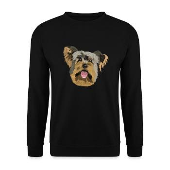 Yorkshire Terrier Yorkie Hund Geschenk - Unisex Pullover - Schwarz - Vorne - Alina (178cm) & Michal (187cm)