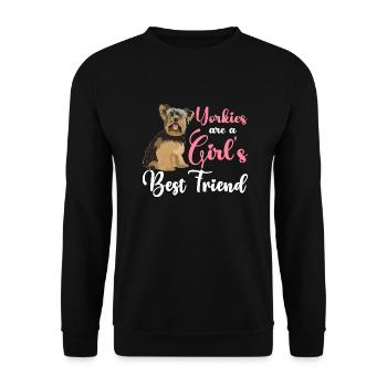 Yorkshire Terrier Yorkie Hund Geschenk - Unisex Pullover - Schwarz - Vorne - Alina (178cm) & Michal (187cm)
