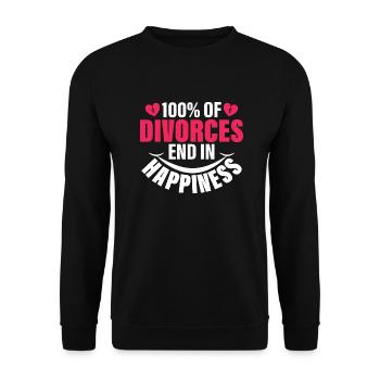100% of divorces end in happiness divorcee men wo - Unisex Sweatshirt - black - Front - Alina (178cm) & Michal (187cm)