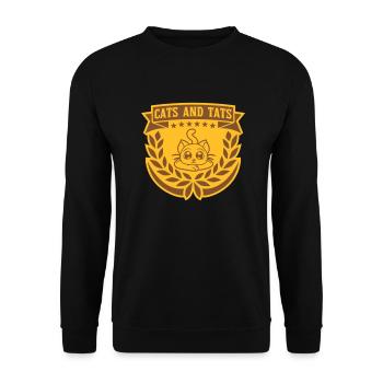 cats and tats Zitat - Unisex Pullover - Schwarz - Vorne - Alina (178cm) & Michal (187cm)