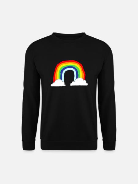 Rainbow Clouds Cartoon - Unisex Sweatshirt - black