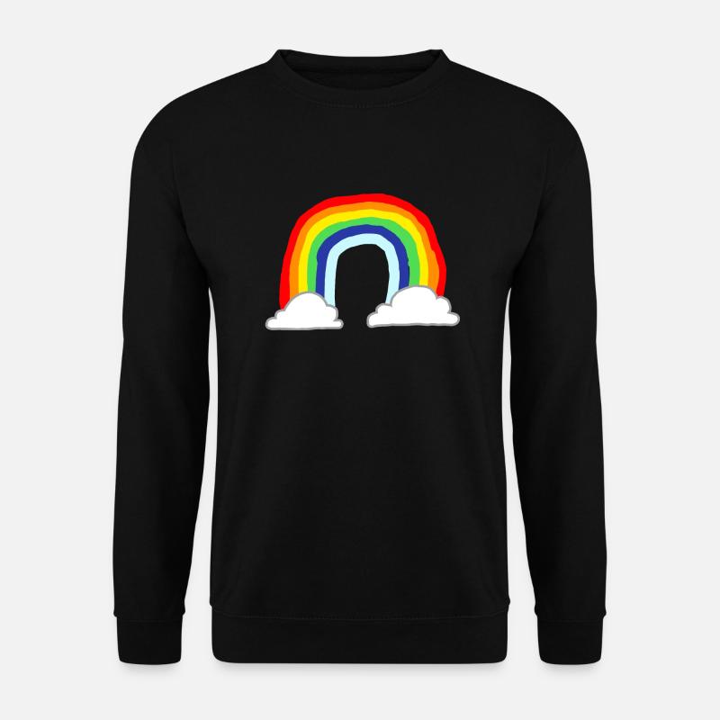 Regenbogen Wolken Cartoon - Unisex Pullover - Schwarz