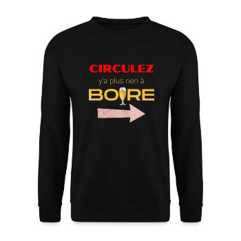 circulez y'a plus rien à boire logo - Sweat-shirt Unisexe - noir - Devant - Alina (178cm) & Michal (187cm)