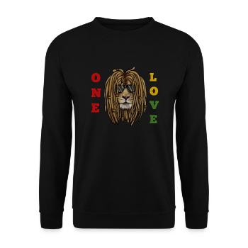 Rasta Love, African Lion, Jamaica - Unisex Sweatshirt - black - Front - Alina (178cm) & Michal (187cm)