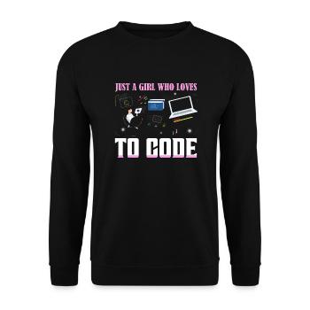 Juste une fille qui aime coder un logiciel de codage - Sweat-shirt Unisexe - noir - Devant - Alina (178cm) & Michal (187cm)