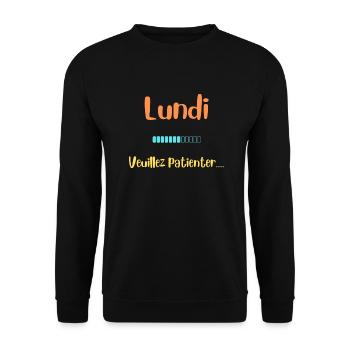 Lundi veuillez patienter en cours de chargement - Sweat-shirt Unisexe - noir - Devant - Alina (178cm) & Michal (187cm)