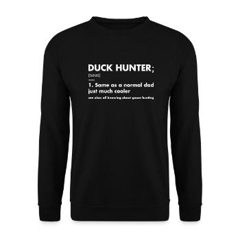 Définition du chasseur de canards Chasse au canard - Sweat-shirt Unisexe - noir - Devant - Alina (178cm) & Michal (187cm)
