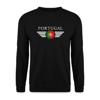 Portugal T-Shirt: Sonne, Meer, Stil - Unisex Pullover - Schwarz - Vorne - Alina (178cm) & Michal (187cm)