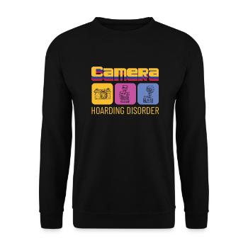 Retro Vintage Kamera und Fotografie Design für - Unisex Pullover - Schwarz - Vorne - Alina (178cm) & Michal (187cm)