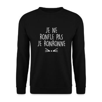 je ne ronfle pas je ronronne - Sweat-shirt Unisexe - noir - Devant - Alina (178cm) & Michal (187cm)