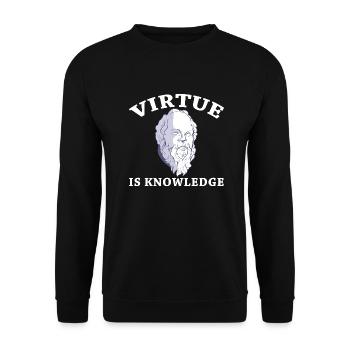 Virtue Is Knowledge Socrates Philosopher Bust - Unisex Sweatshirt - black - Front - Alina (178cm) & Michal (187cm)