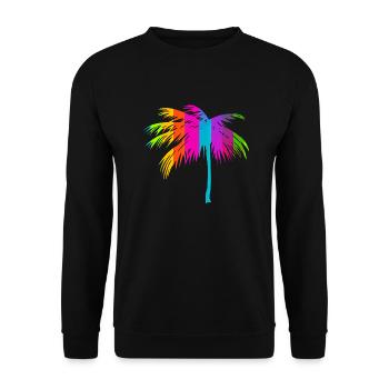 Tropical Beach Paradise Palm Rainbow 2 - Unisex Sweatshirt - black - Front - Alina (178cm) & Michal (187cm)